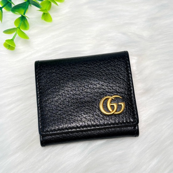 Gucci Handbags - Gucci GG Marmont Black Leather Coin‎ Wallet